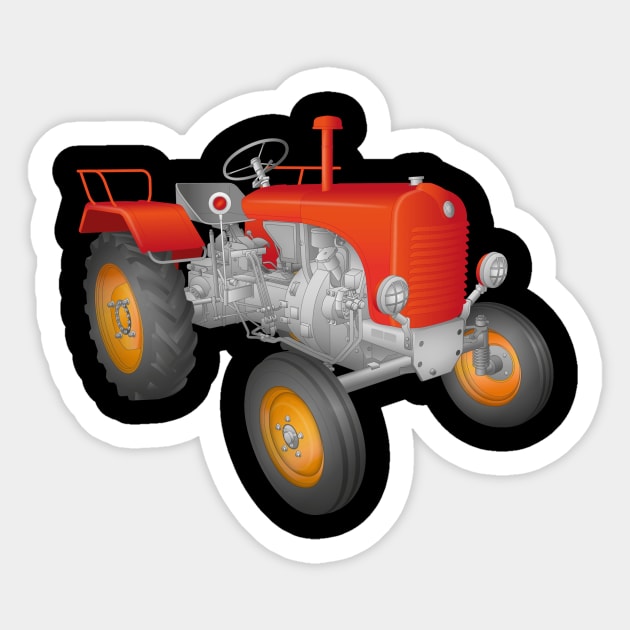 Vintage Tractor Sticker by argart